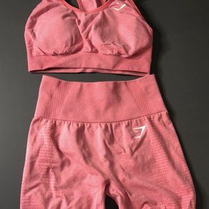 Gymshark Pearl Marl sports bra and shorts set